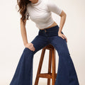 Chic High-Waist Flared Jeans: Elevate Your Style with Effortless Comfort