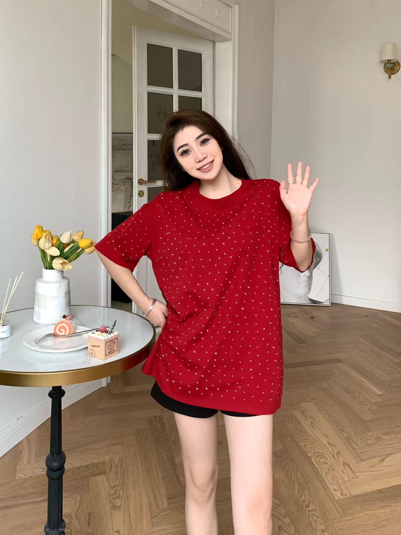 Chic & Casual  Embellished Oversized Tee"