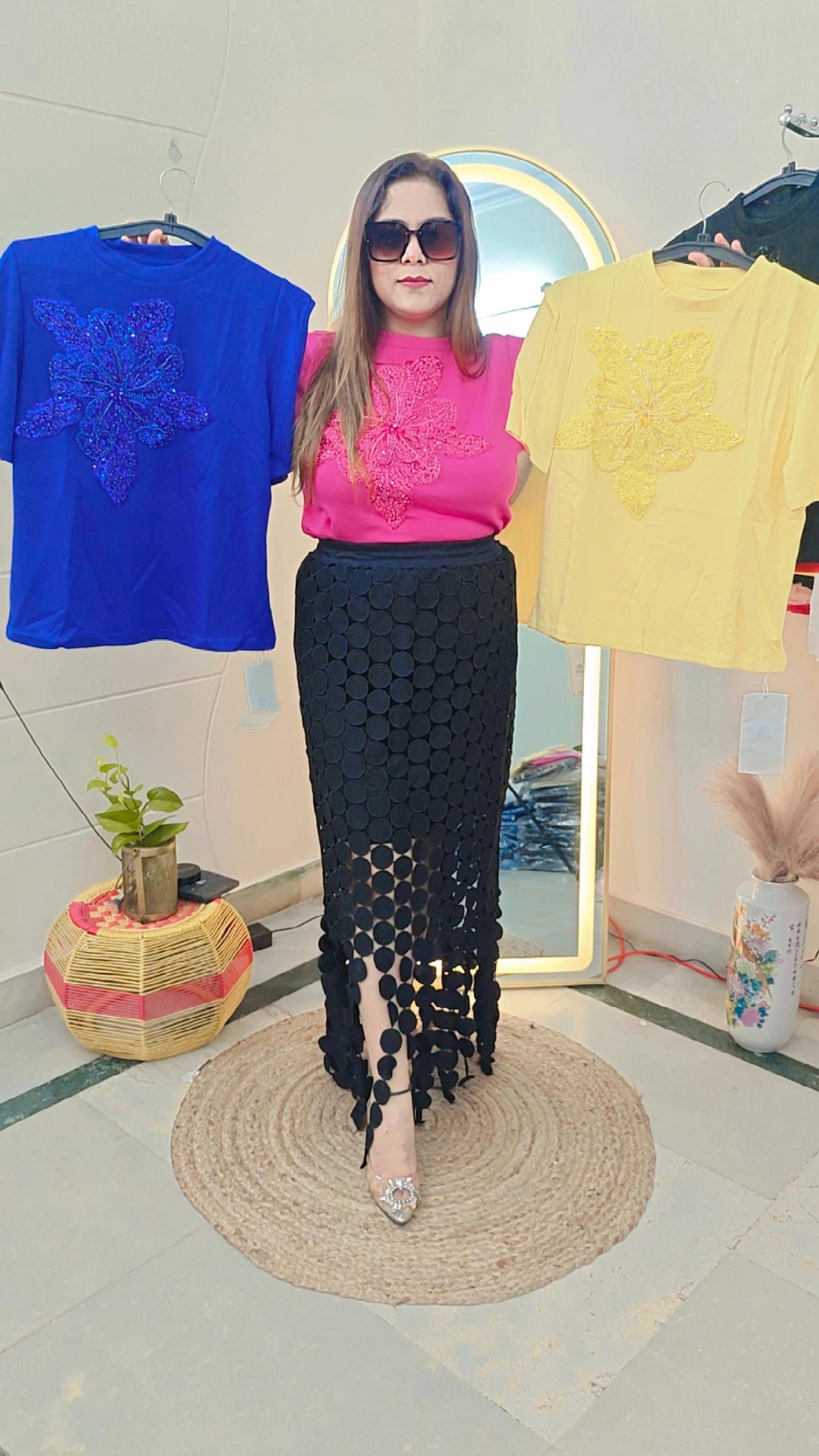 Sparkle Petal Statement top