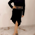 Designer dress with diamond fringes