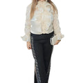 Ruffle shirt with collar work