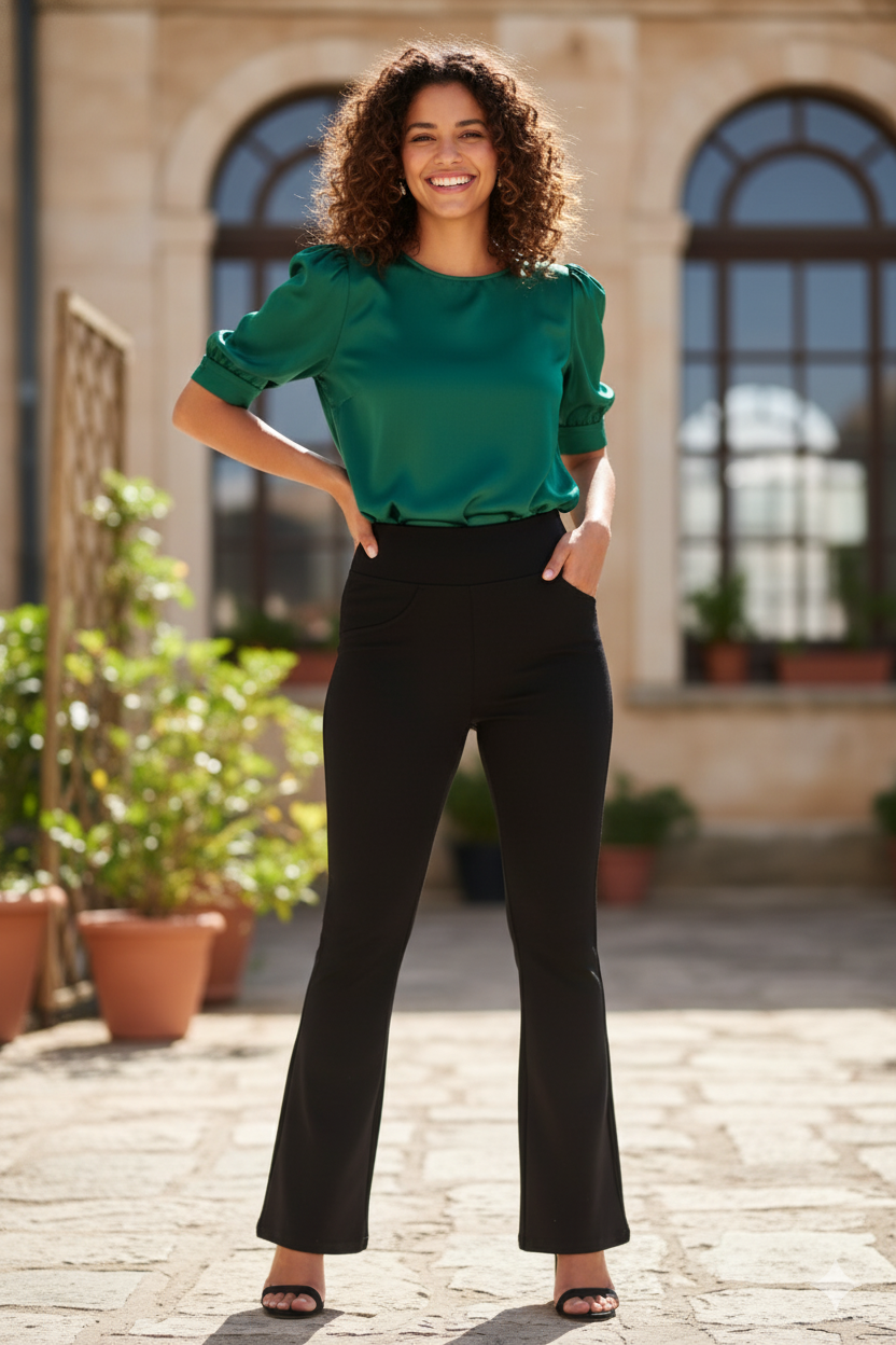 High waist  Women bellbottom pant/ trouser