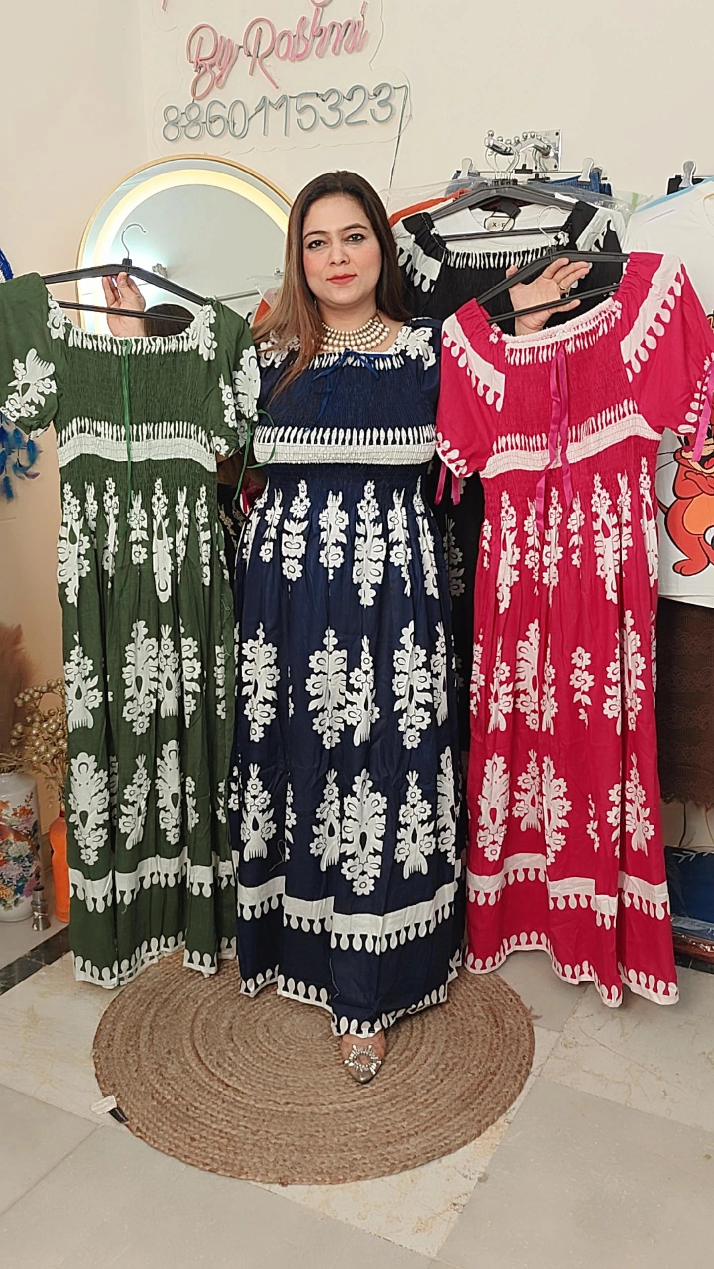 Grace in Every Color – Embroidered Smocked Maxi