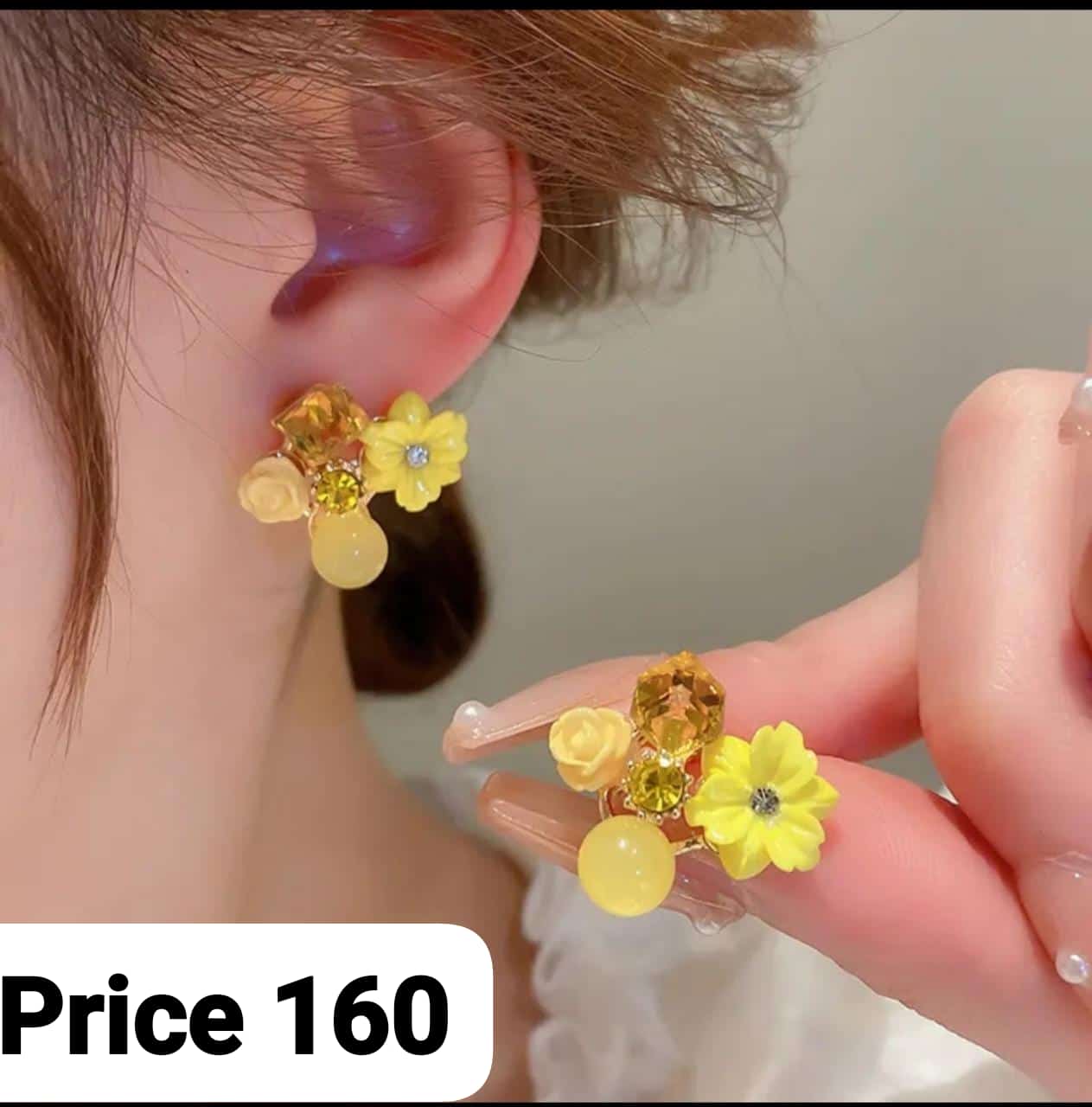 Blossom in Style: Elegant Floral Crystal Earrings"