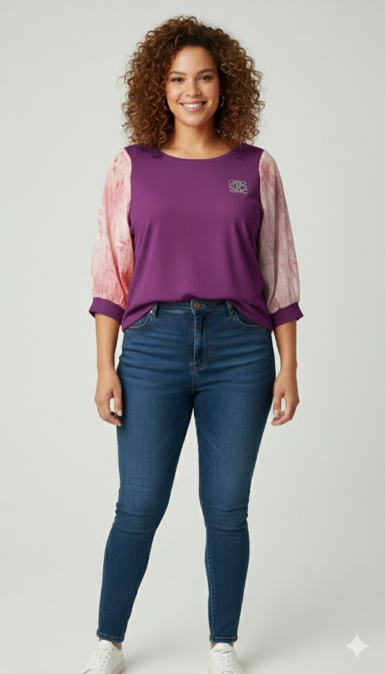 Plus Size casual trendy long top