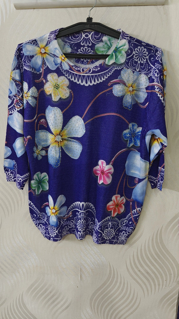 Floral knitted top free size