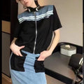 Denim skirt top coordset