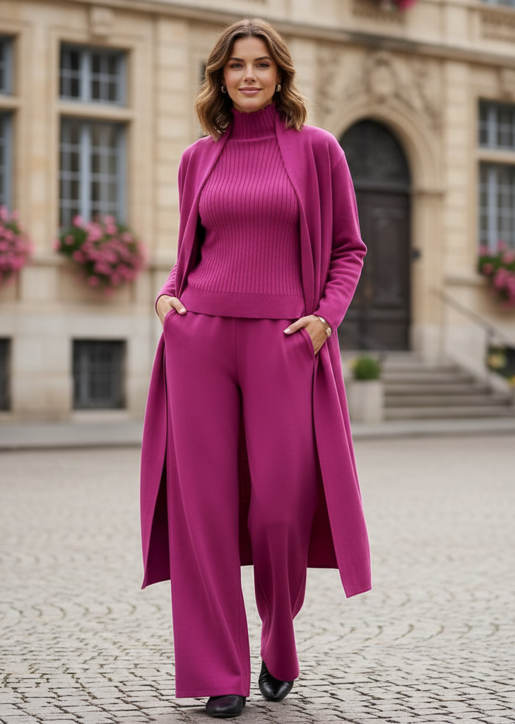 Chic Comfort 3 pcs Cobalt Knit Winter  Cordset