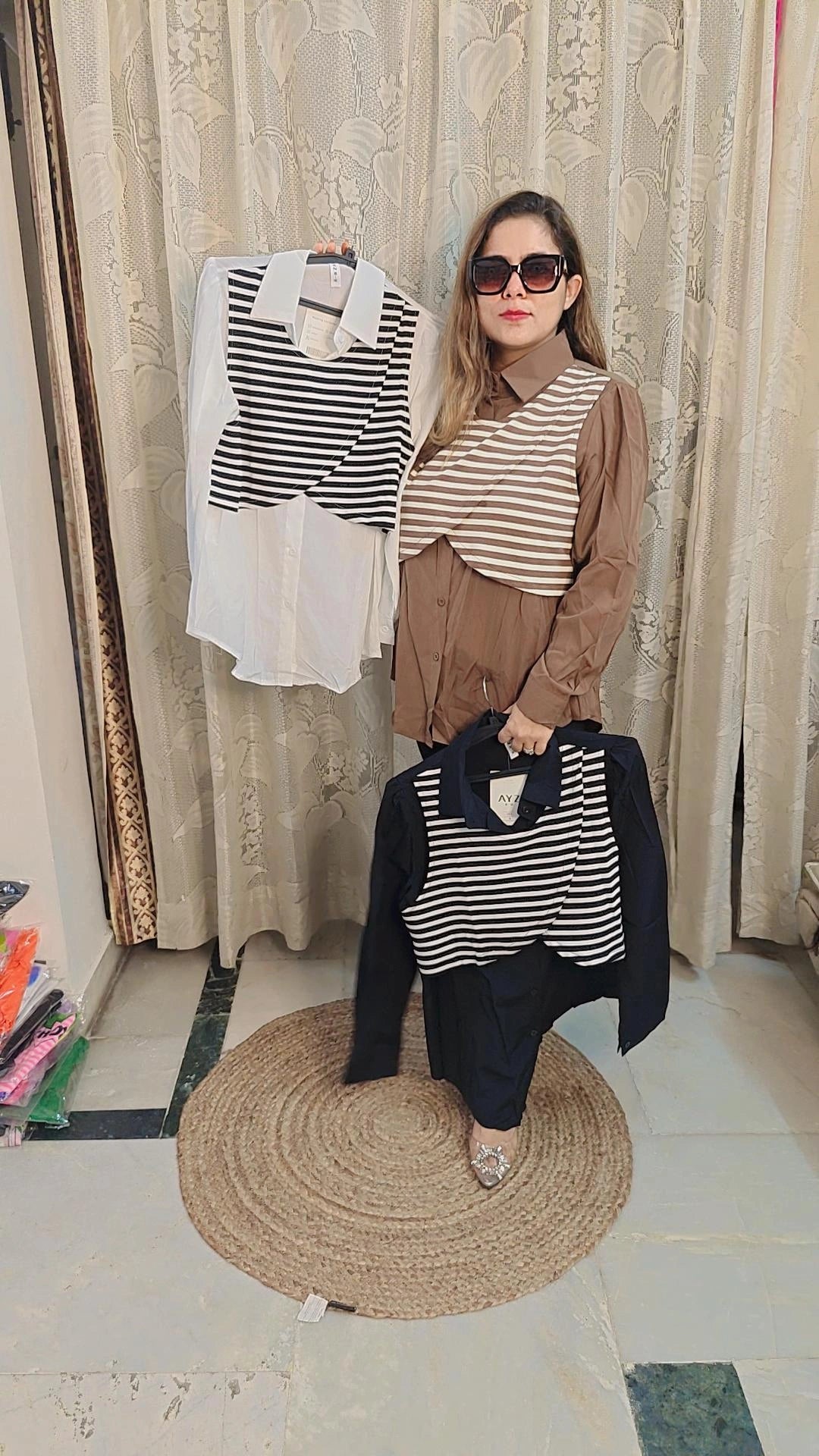 Summer shirt with overlapping style