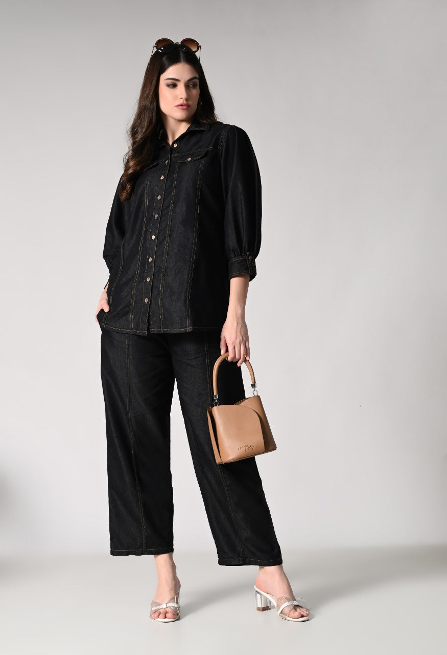 Bold in Black:The Ultimate Denim Coord Set