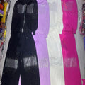 Party wear knitted zipper hoodie cordset free size