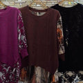 Knitted printed long top
