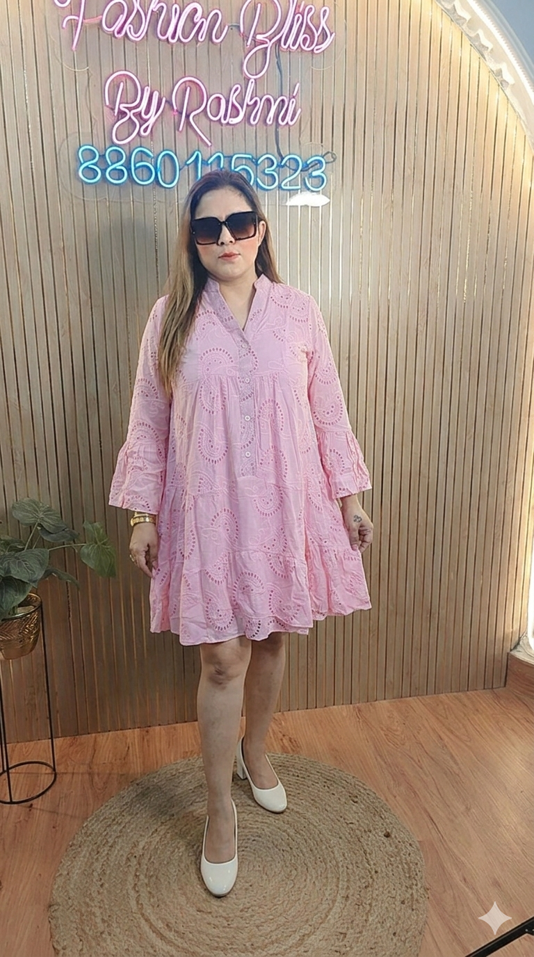 Summer premium cotton chikenkari Dress