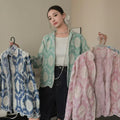 “Boho-Chic Embroidered Button-Down Shirts – Available in Blue, Mint & Blush”