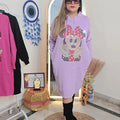Winter hooded Mickey sweater dress