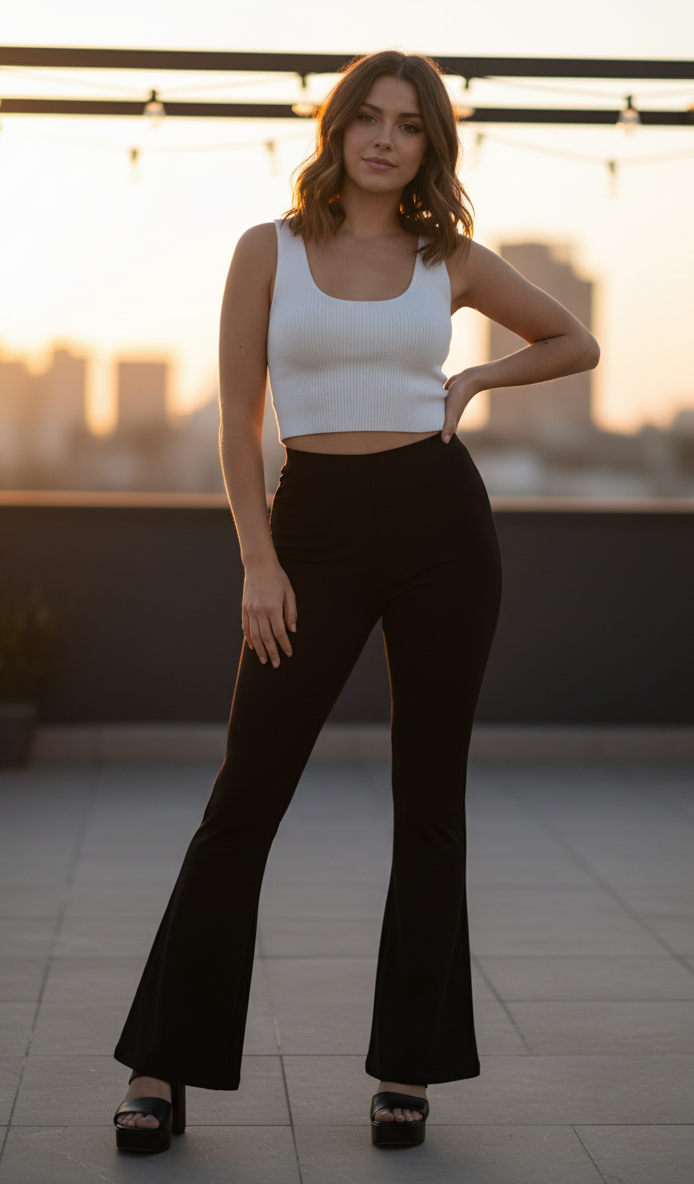 Women High Waist Classic Bellbottoms..