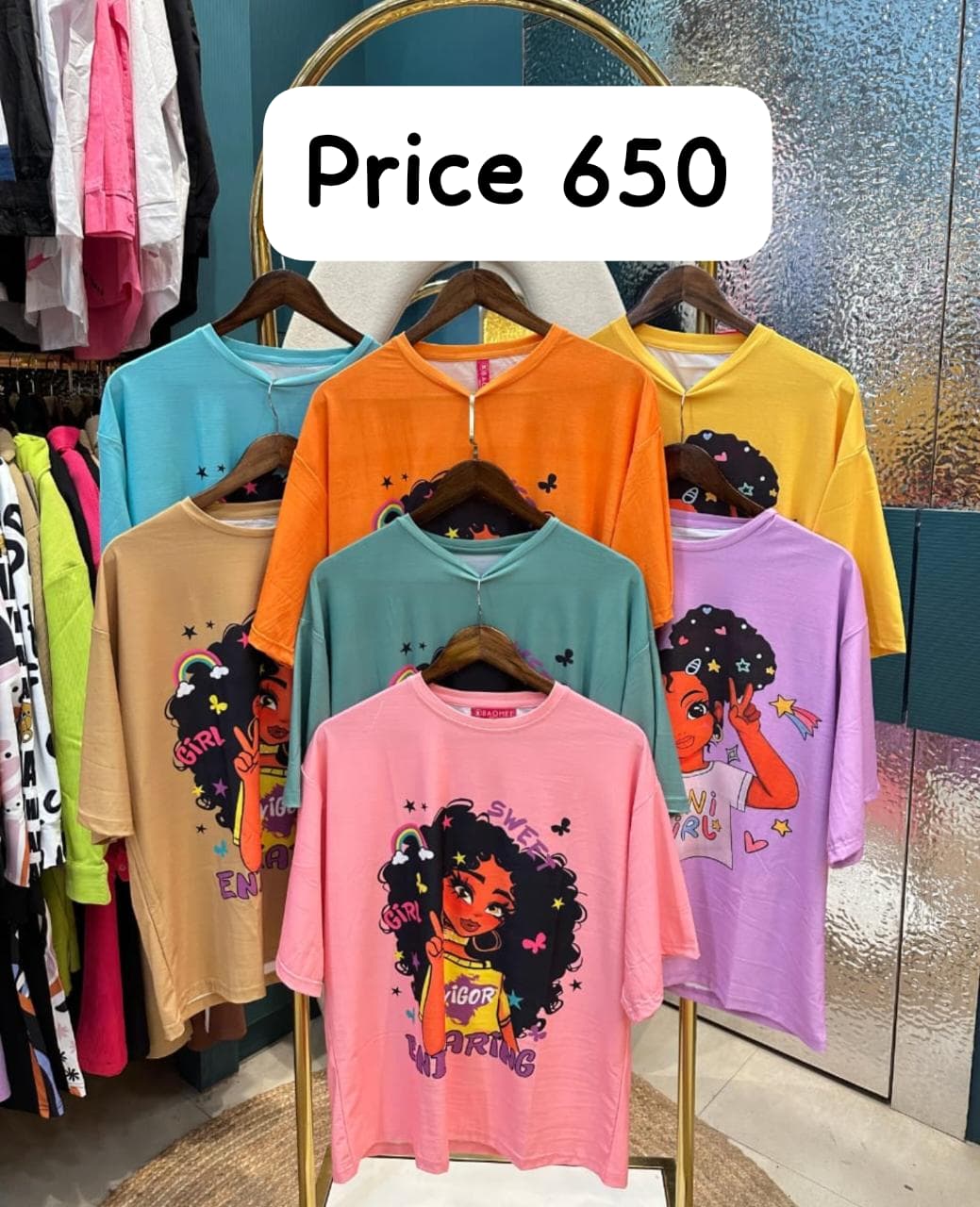 Vibrant Girl Oversized Tee – Bold, Chic & Playful