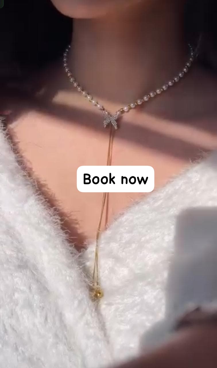 Butterfly Elegance Pearl Necklace