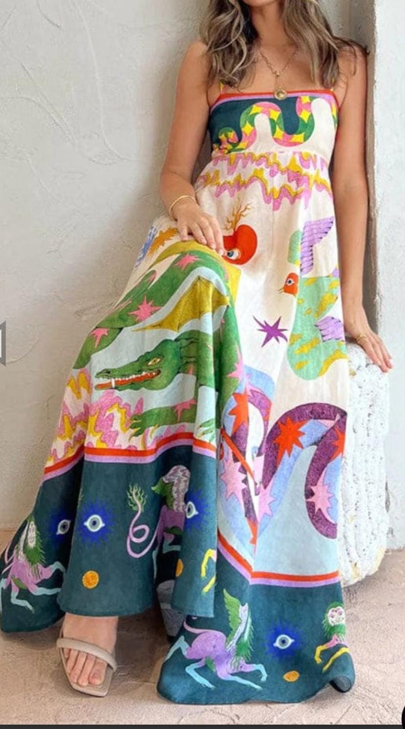 Digital print summer dress