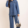 Denim cordset with studs detailing