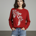 Sparkling Leaf Winter Sweater Top