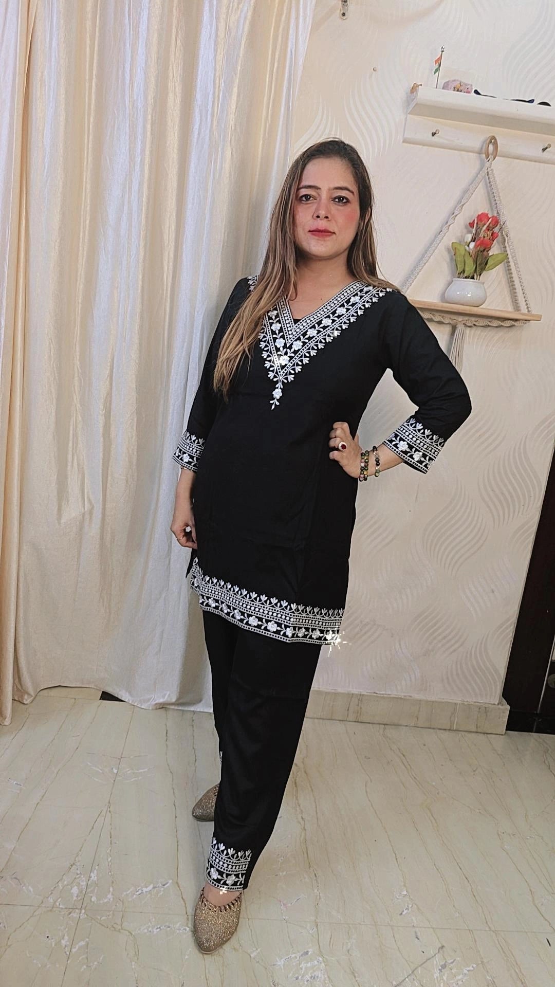 Cotton embroidery cordset