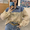 Striped denim shirt