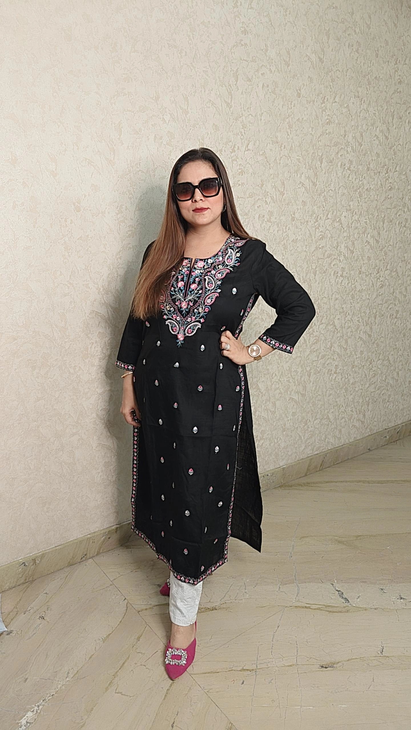 Premium long kurti with embroidery