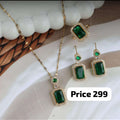 Stunning  Gemstone Jewelry Set - Necklace, Earrings