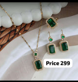 Stunning  Gemstone Jewelry Set - Necklace, Earrings