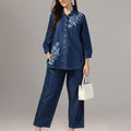 Denim embroidery cordsets