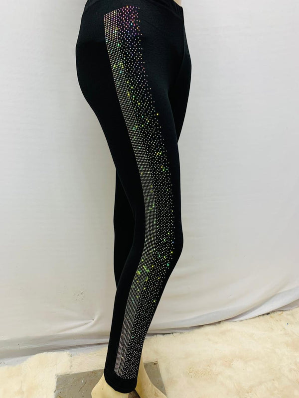 "Sparkle in Style: Rhinestone-Embellished Leggings"