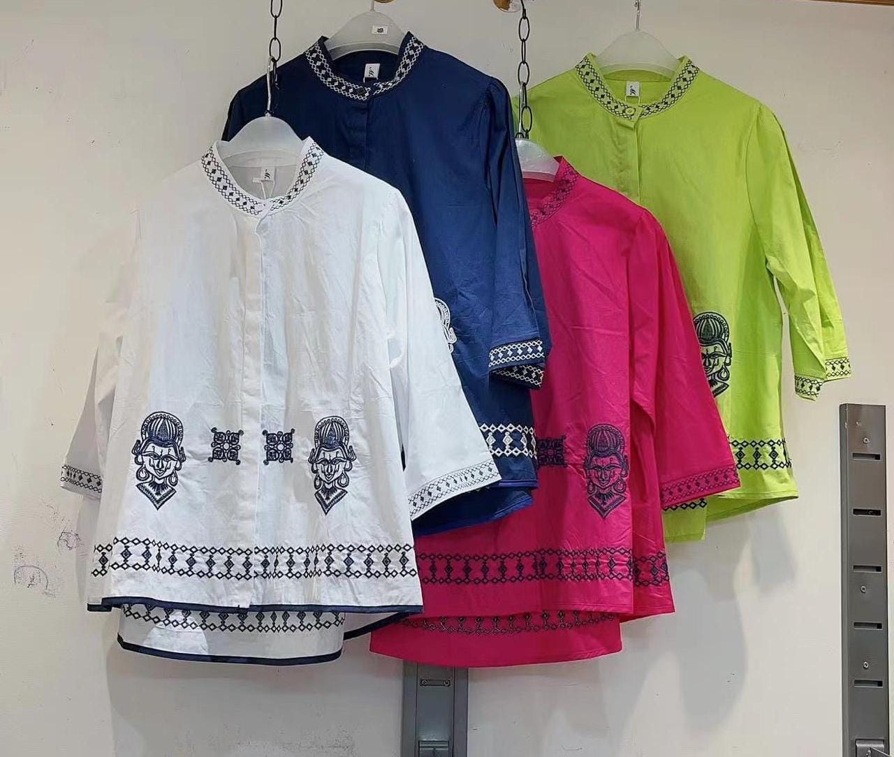 Korean style cotton embroidery Top