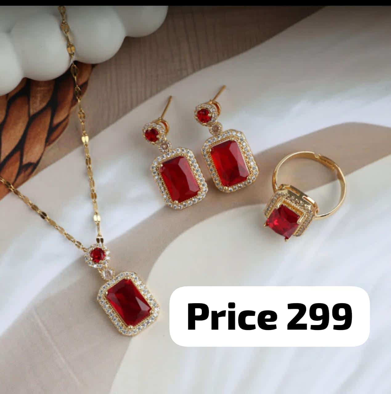 Stunning  Gemstone Jewelry Set - Necklace, Earrings