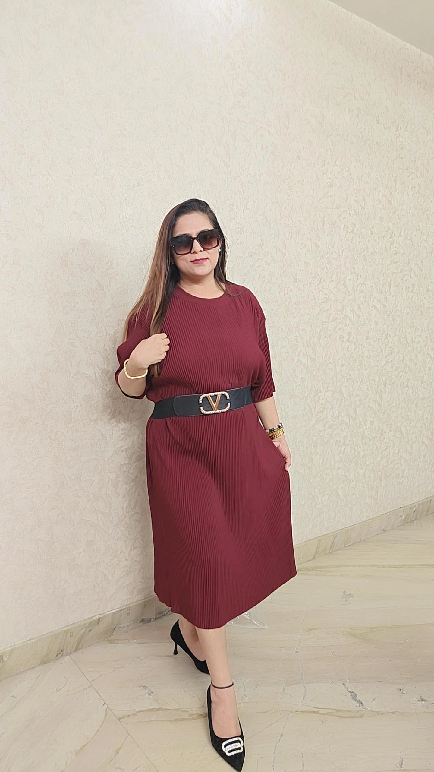 Luxe Pleated Magic Midi Dress