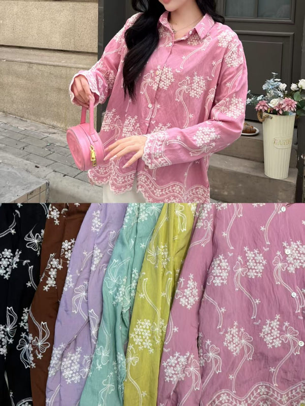 Floral Embroidered Cotton Shirts – Pastel Dreams Collection