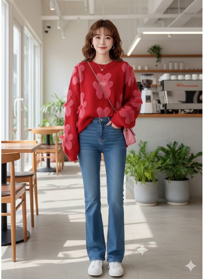 Blossom Puff Winter Knit Pullover