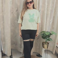 Cotton teddy sequin tshirt top