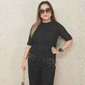 Denim with stylish handwork