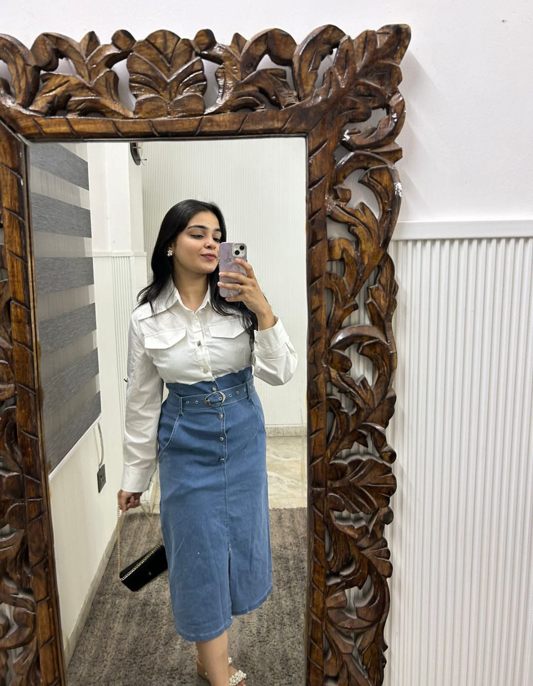 "Chic Denim Elegance one Pc  dress "