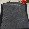 Sparkling Night Out: Black Sequin Bustier - Silver/Golden
